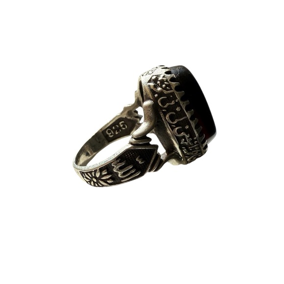 Egypt black onyx handmade 925 sterling silver ring - Picture 5 of 9